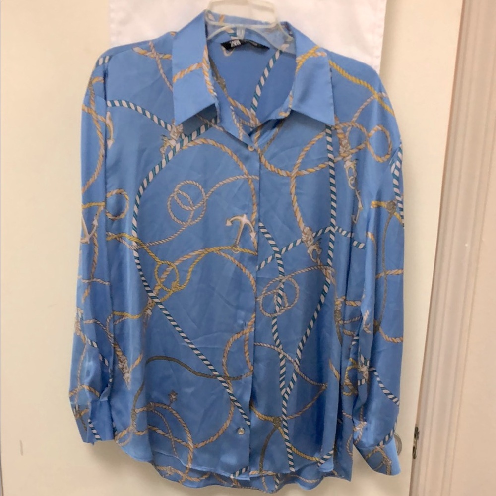 Stylish Blue and Gold Women's Top